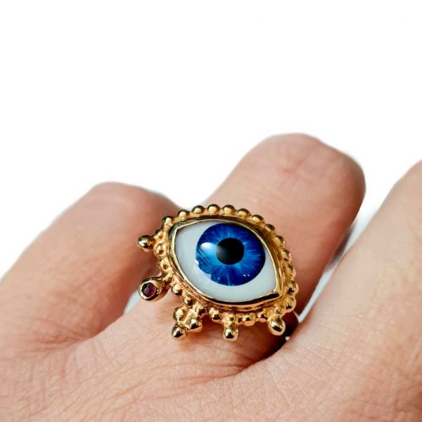 Gold-plated Eye ring