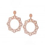 Rose gold plated silver earrings with white sapphires