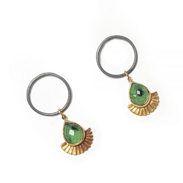 Gold plated silver earrings with zoisite